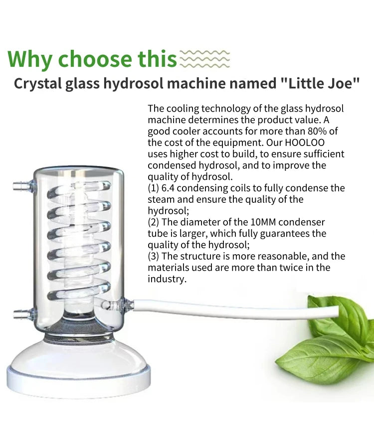 HOOLOO 2.4L Water Distiller Distillation Kit Home Fragrance Distillation Device Hydrosol & Essential Oil Distiller Equipment.