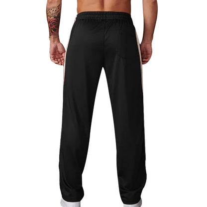 American-style best-selling thin, sporty, casual, simple, trendy, loose, wide-leg jogging long pants for men.