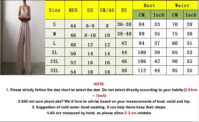 Summer Women's Sexy Sleeveless Spaghetti Jumpsuit Fashion Elegant Commuter High Waist Wide Leg Solid Color Casual Floor Pants.