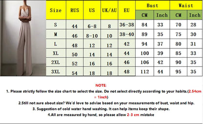 Summer Women's Sexy Sleeveless Spaghetti Jumpsuit Fashion Elegant Commuter High Waist Wide Leg Solid Color Casual Floor Pants.