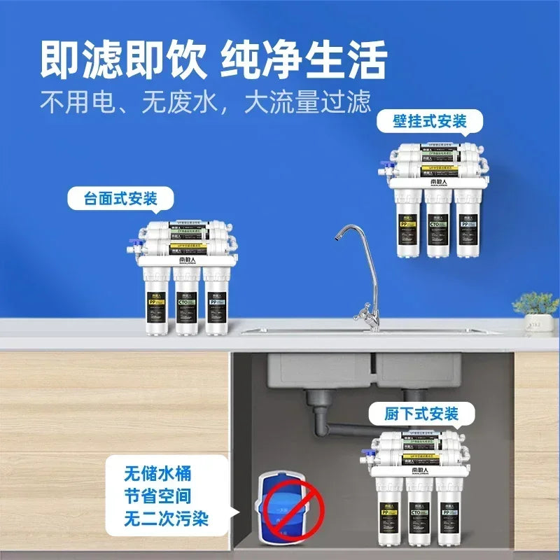 NAN JI REN Water Purifier Household Direct Drinking Kitchen Tap Water Filter Six Ultrafiltration Water Purification Home System.