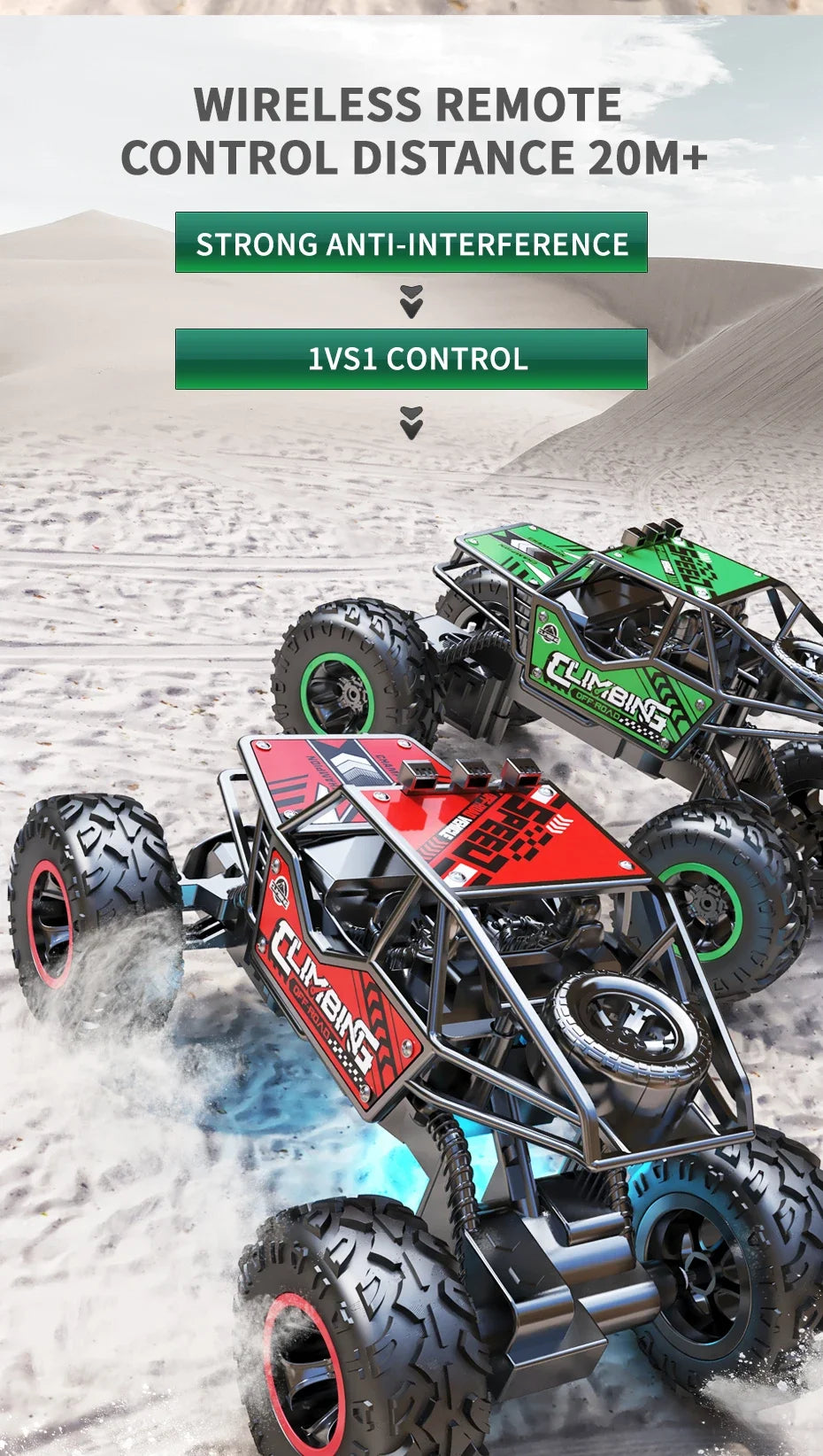 Remote Control Truck Car All Terrain Off Road Alloy RC Cars Buggy Drift Racing Toy Rechargeable Sturdy Gift for Kids Boys.