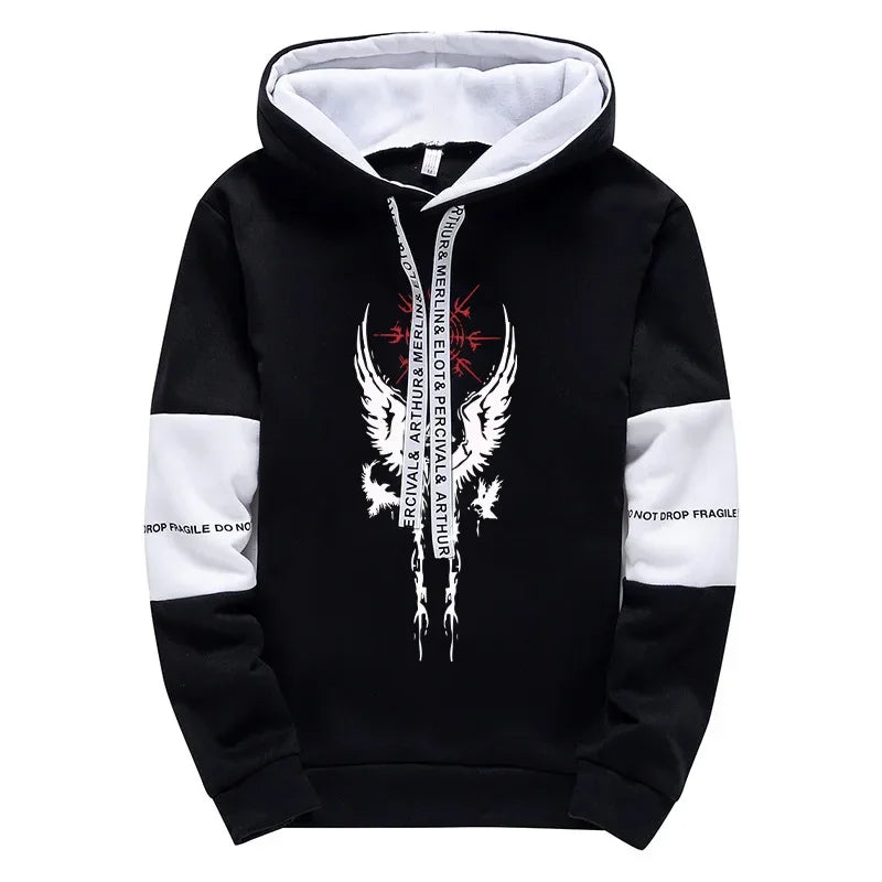 Mens Tracksuit Printed Casual Sweatshirts Sweatpants Single Piece Versatile Hoodie Pants Gym Sports Jogging Mens Clothing 2025.