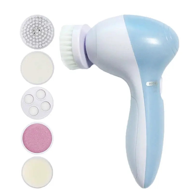 Electric Facial Cleaner 5 IN 1 Face Cleansing Brush Wash Machine Spa Skin Care Massager Blackhead Cleaning Facial Cleanser Tools.