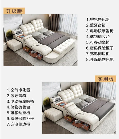 Master Under Storage Doppelbett Ästhetisches Master Nordic Multifunktionales Schlafzimmer Bettgestell Modernes Design Cama Casal Möbel