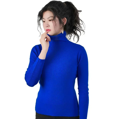 Frauen Pullover Winter Warm Hohe Kragen Strickwaren Langarm Schlank Jumper Frau Thermische Tops Kleidung Pullover Rollkragen Pullover.