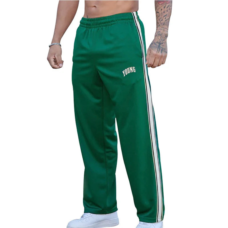 American-style best-selling thin, sporty, casual, simple, trendy, loose, wide-leg jogging long pants for men