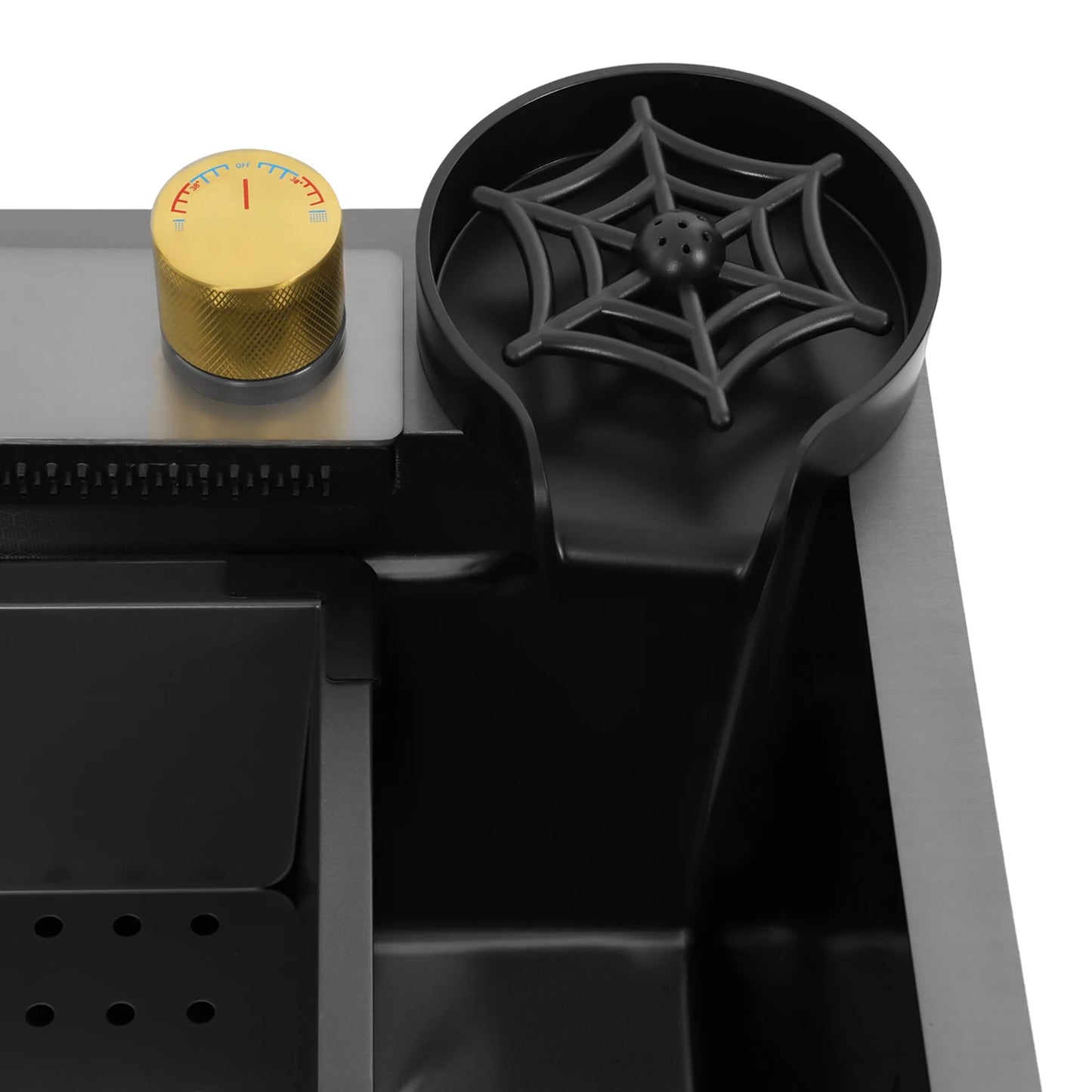 Küchenspüle aus Edelstahl, 70 x 35 x 20 cm, versenkte Spüle mit vier Auslassmodi, Küchenspüle-Set mit Schneidebrett