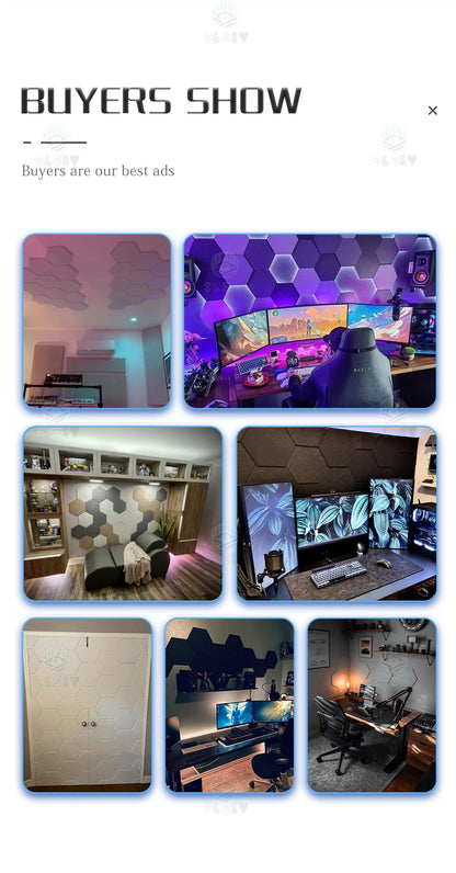 Sound Absorbing Wall Panels Hexagon 6 Pcs Bedroom Acoustic Insulation Sound-absorbing Panels Decor Acoustic Absorption Panel