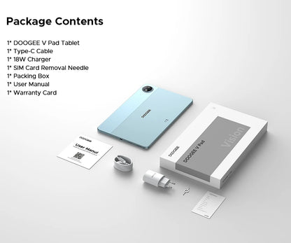 Doogee V Pad 5g 2 in 1 Tablet Pc 12" Dimensity 7050 Android 15 32Gb Ram (8+24) 256Gb Rom 8800Mah Battery Wifi 6 Ultra-Thin 5g Pc