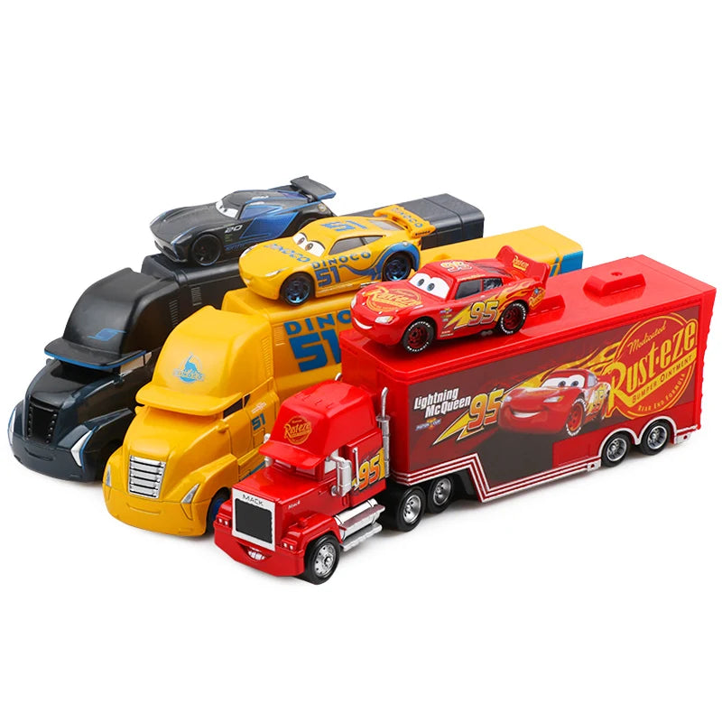 Disney Pixar Cars 2 3 Lightning McQueen Mack Uncle Jackson Storm Car Truck 1:55 Diecast Vehicle Metal Toys Gift for Children.