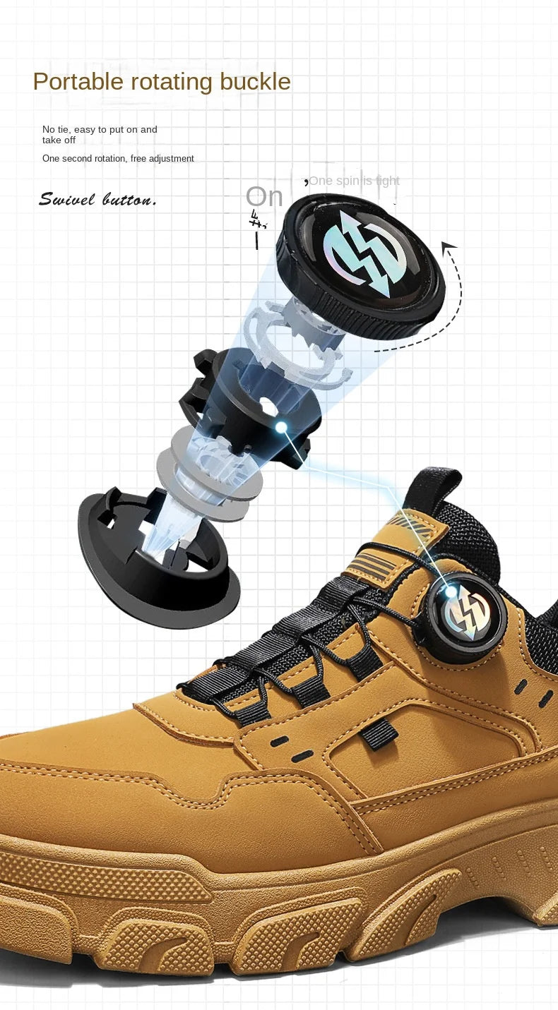 Men Sneakers Spring Autumn New High Top Men Casual Leathers Thick Soled Trendy Wear Resistant Short Boots Platform Sports Shoes.