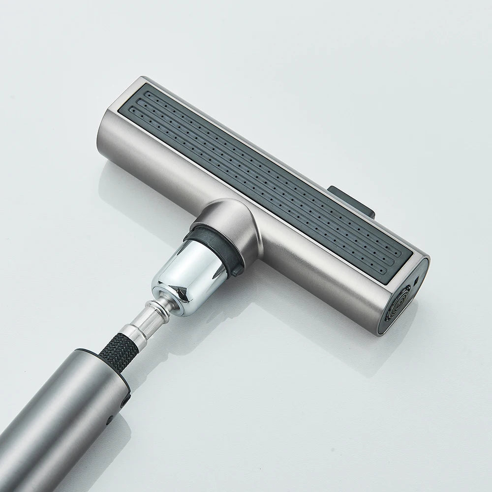 Waterfall Temperature Digital Display Basin Faucet Lift Up Down Stream Sprayer Hot Cold Water Sink Mixer Wash Tap For Bathroom