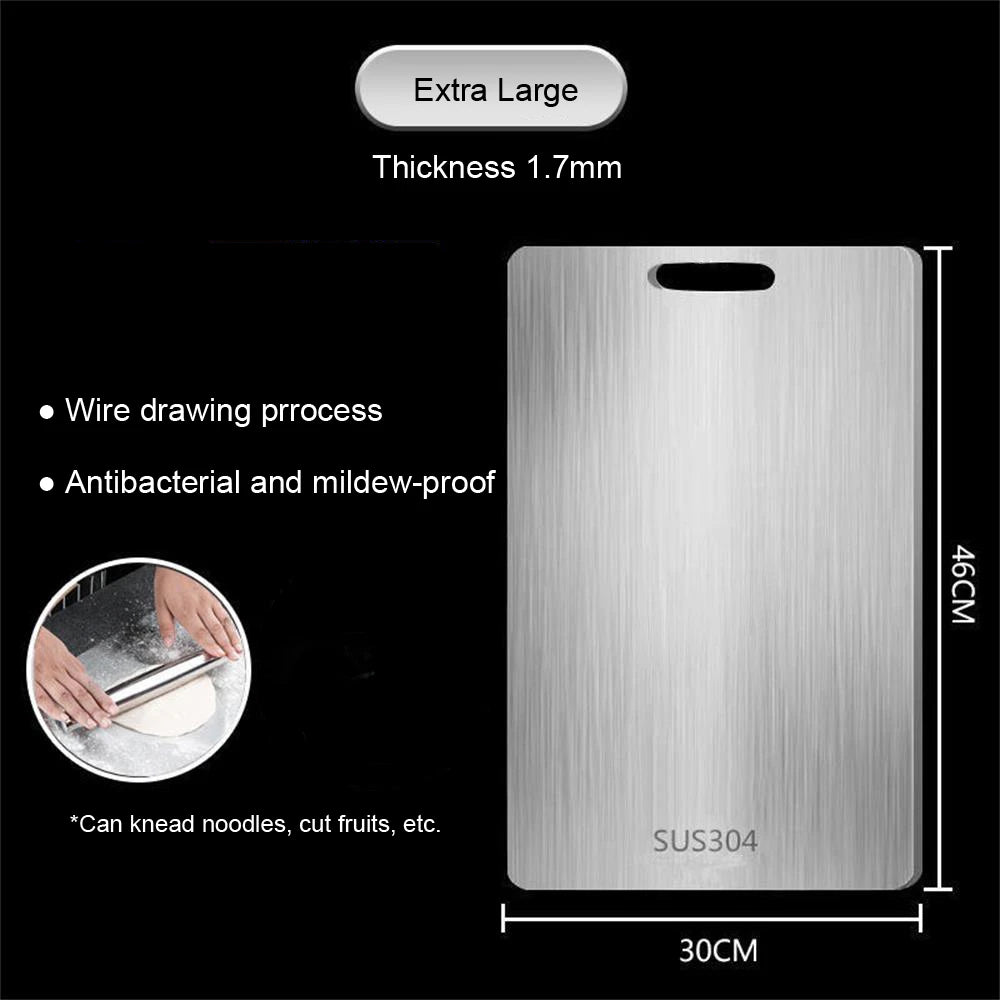 316 Stainless Steel Panel and Chopping Board Kitchen Household Thickened Double Sided Cutting Board Block Kneading Dough Board.