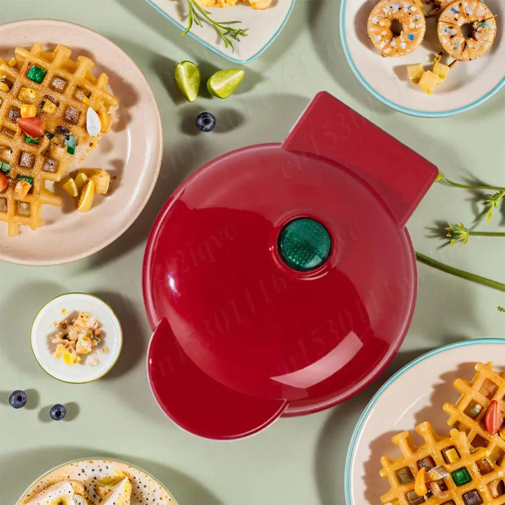Sandwich Cake Baking Tray Mini Waffle Maker Nonstick Household Breakfast Electric Baking Pan Eggette Mini Waffle Biscuit Machine.