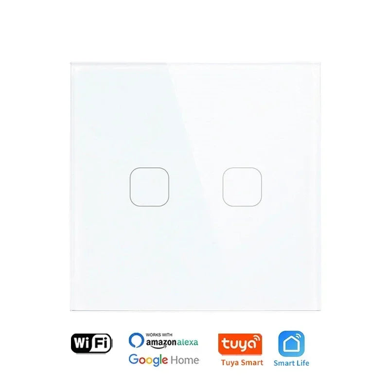 Smart Switch ohne Neutralleiter 1 2 3 4 Gang Wifi Wandleuchte Touch-Schalter Eu 220 V Tuya Smart Home unterstützt Alexa Google Home