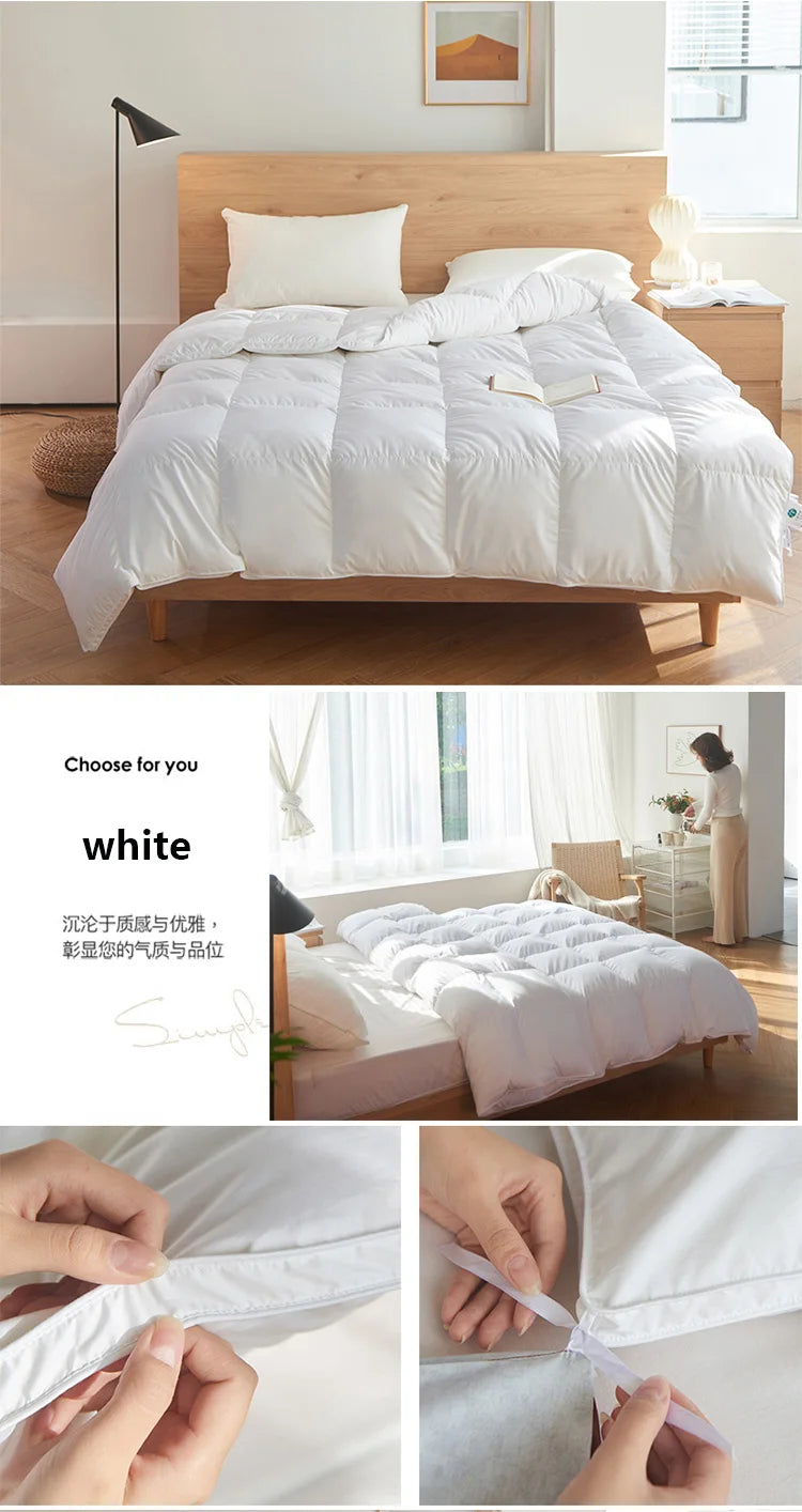 KDJEIKZ  Winter Cotton Goose Down Quilt Five-Star Hotel Duvet Super Soft Fluffy Queen King Full Size Four Seasons Duvets Blanket.
