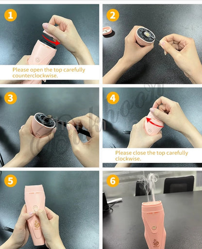 ChuHan Newest Electric USB Portable Incense Burner Muslim Aromatherapy Device Dukhoon Arabic Bakhoor Burner  With Comb Set.