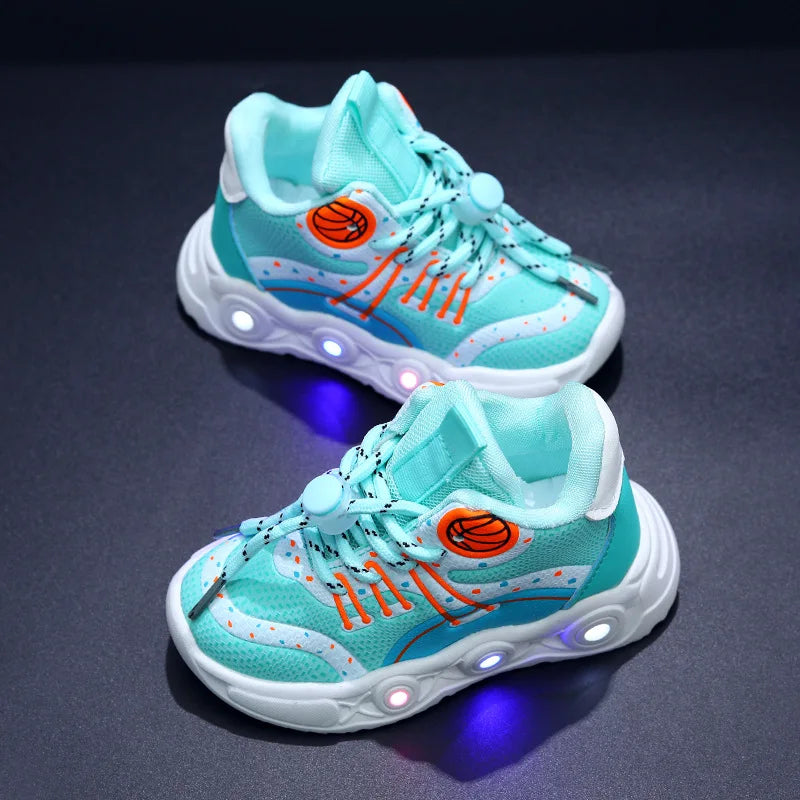 Hot Sales Lovely Fashion Kids Sneakers Cute Classic LED Lighted Baby Girls Boys Sneakers Glowing Children Shoes Toddlers.