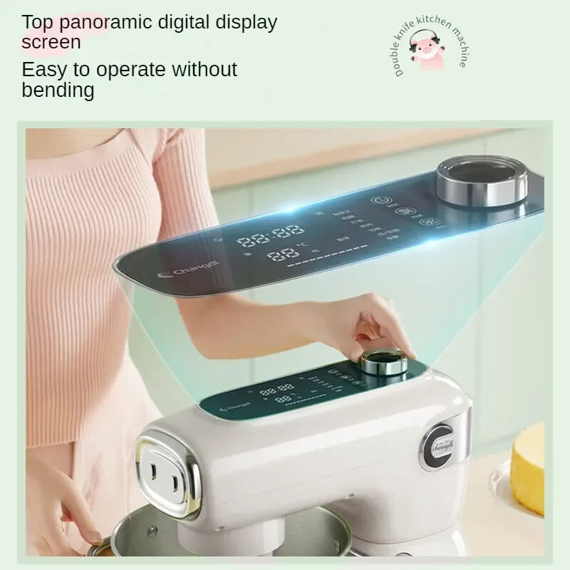 Premium Food Mixer with Dual Blades, Automatic Kneading Large Touchscreen and DC Motor for Quiet Operation 220V.