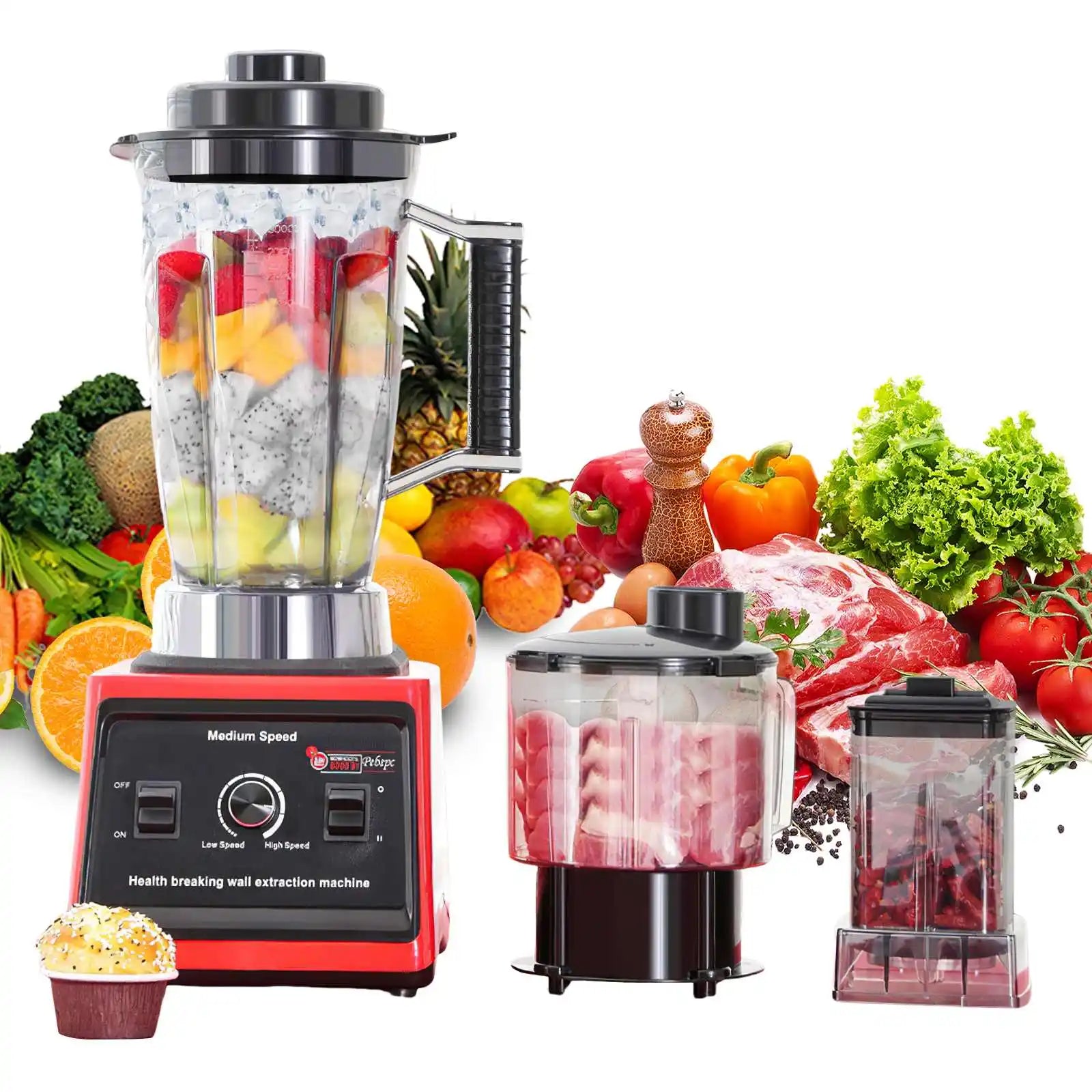 9500W 15 Speed multi-function Professional Blender 4-Blade 3-In-1 Wall Breaking Machine 5L Container Ice Nut Fruit mix Strong.