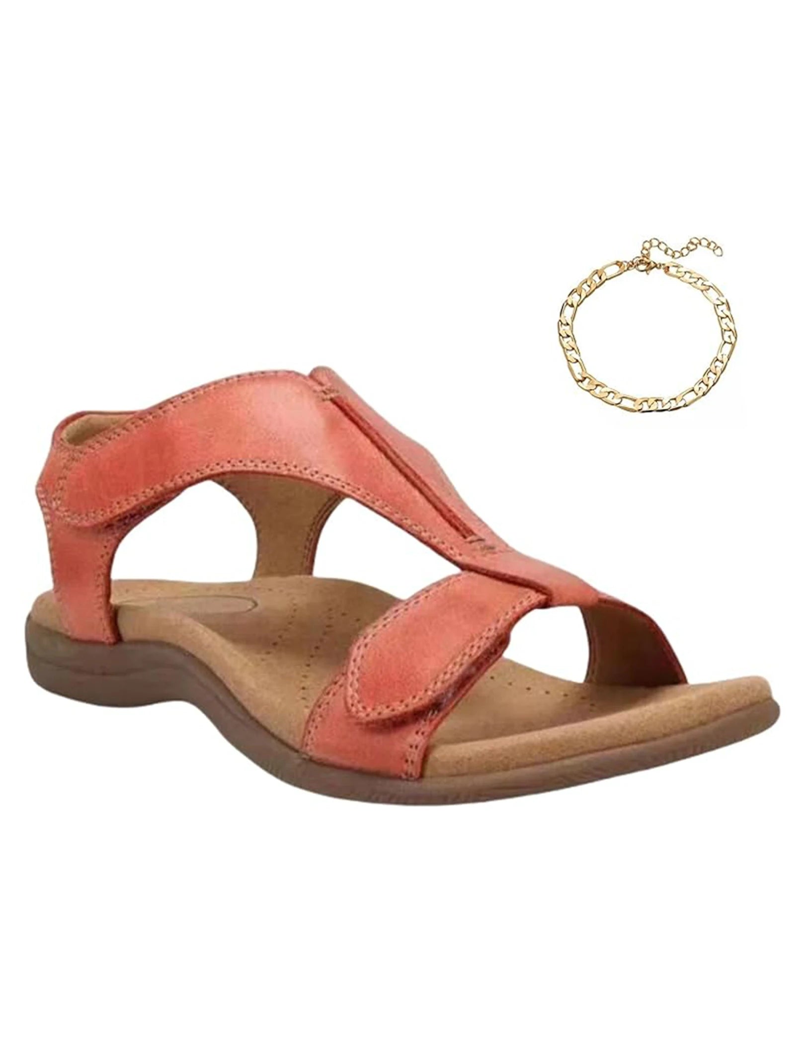 Women Arch Support Sandals Open Toe Sandals Hook and Loop Fastener Flat Sport Sandals Casual Walking Sandals for Party Vacation.