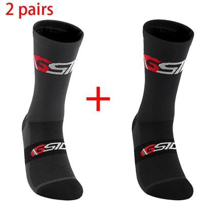 GSIDI2pairs 2023 New Cycling Socks Bike Nurse Compression Road Bike Running Mtb Knee-high White Sports Funny Brand Black.