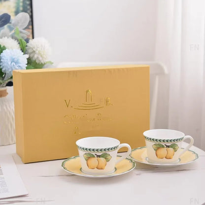 Red, Blue, Gray Tiger Series  Animal Images Bone Porcelain Coffee Cup Plate European Afternoon Tea Cup and Saucer Set Gift Box