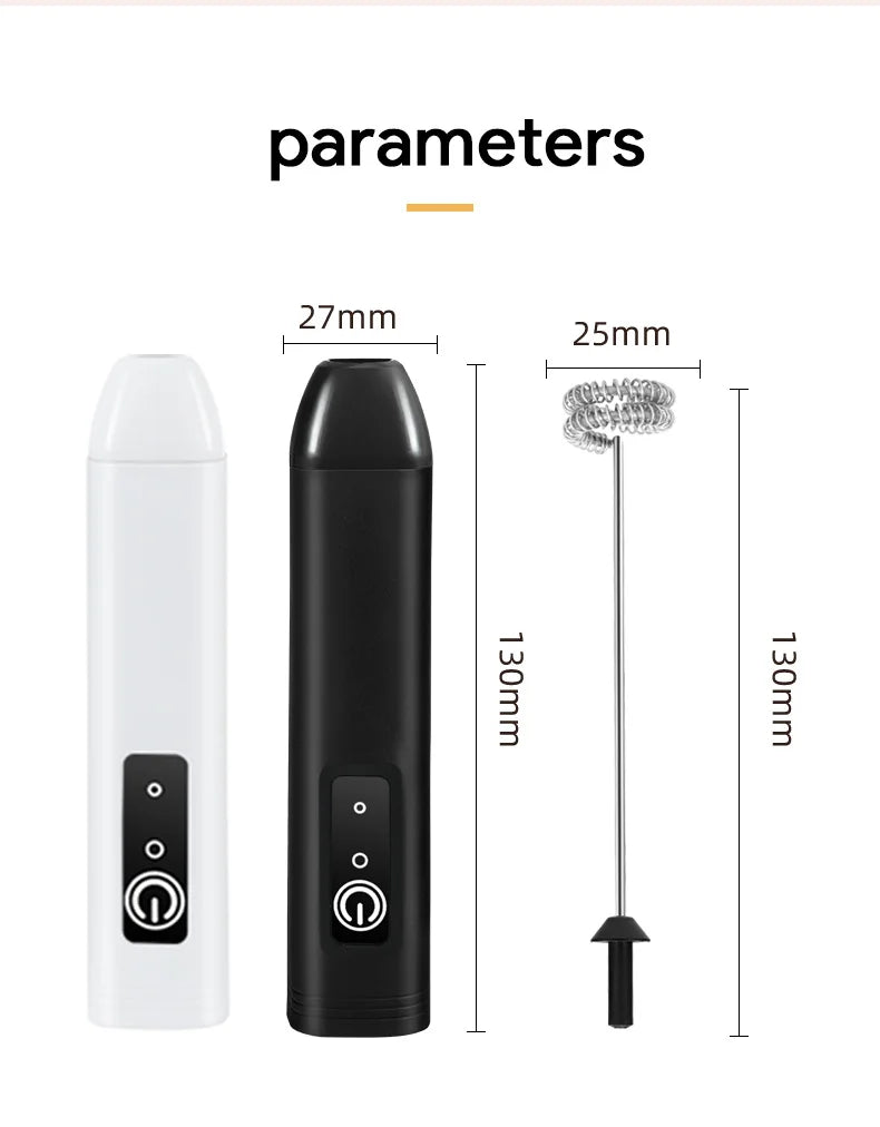 Wireless Milk Frother Electric Type-C Handheld Blender Stainless Steel Mini Coffee Maker Whisk Mixer For Coffee Cappuccino Cream.