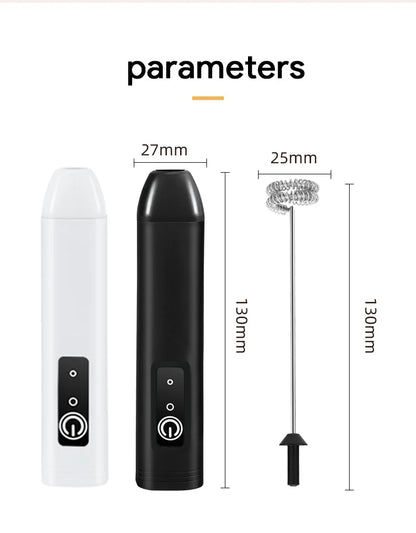 Wireless Milk Frother Electric Type-C Handheld Blender Stainless Steel Mini Coffee Maker Whisk Mixer For Coffee Cappuccino Cream.