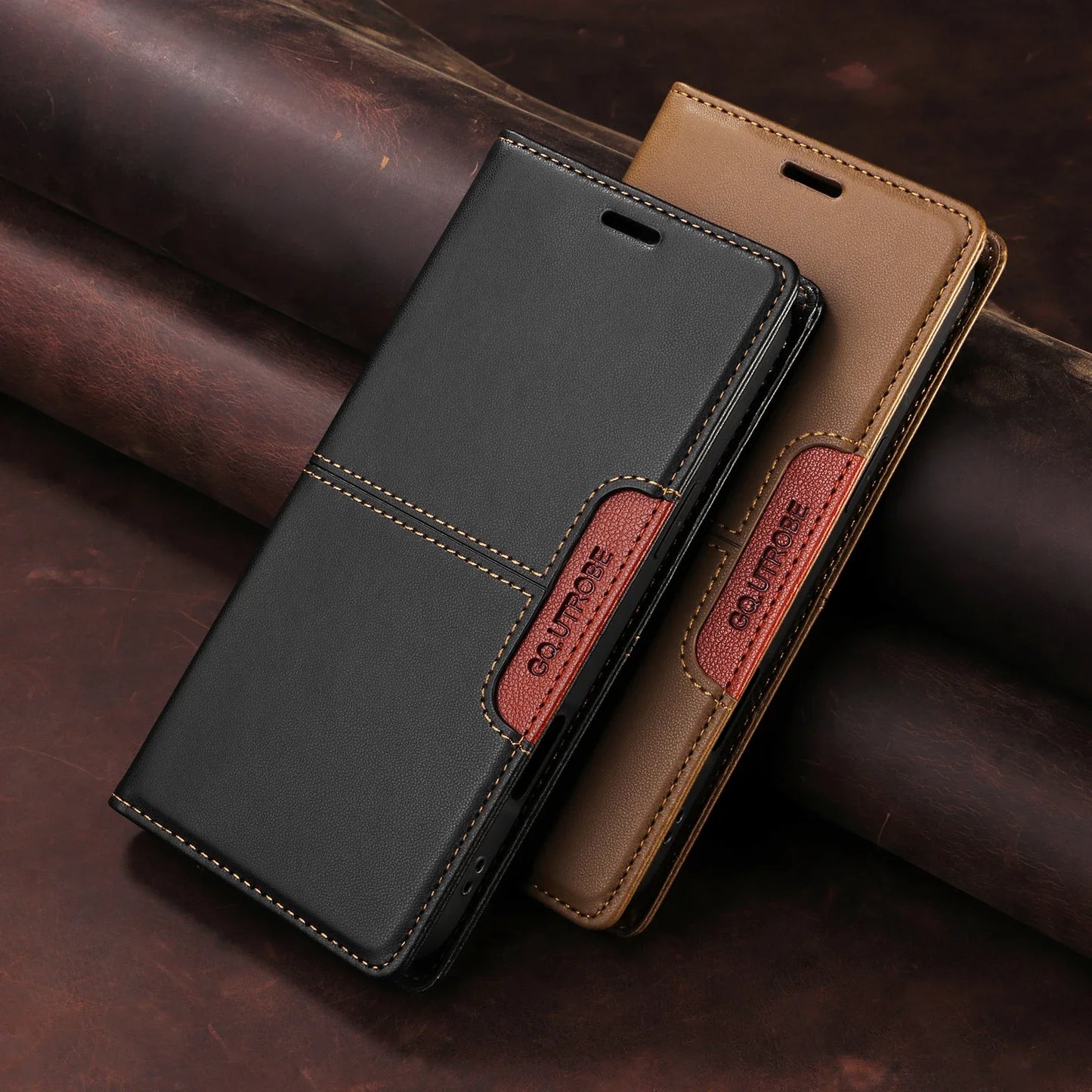 Leather Phone Case for Xiaomi Mi 14T 13T 12T 11T Pro Magnetic Flip Wallet for Mi Poco X7 X6 X5 F6 M6 Pro X3 F3 Card Wallet Cover.