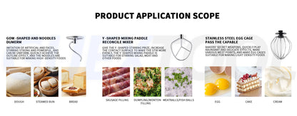 10L Stand Mixer Electric Kitchen Mixer Food Processor Dough Kneading Machine Kneader Kitchen Appliances Stir Fried chef's Machin.