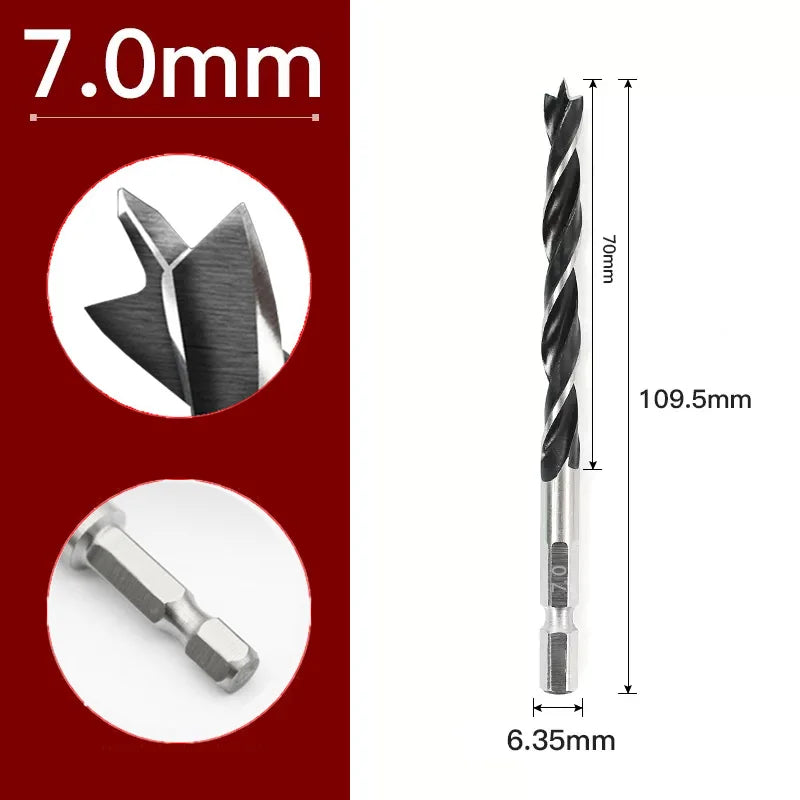 2/5/7 stücke 3/4/5/6/7/8/10mm Sechseckigen Griff Drei Spitzen holzbearbeitung Bohrer Set Holzbearbeitung Loch Reiben Power Tool