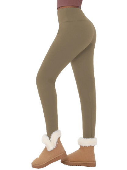 Womens Thermal Fleece Lined High Waisted Leggings. Workout Winter Warm Thick Tights Soft Yoga Pants.