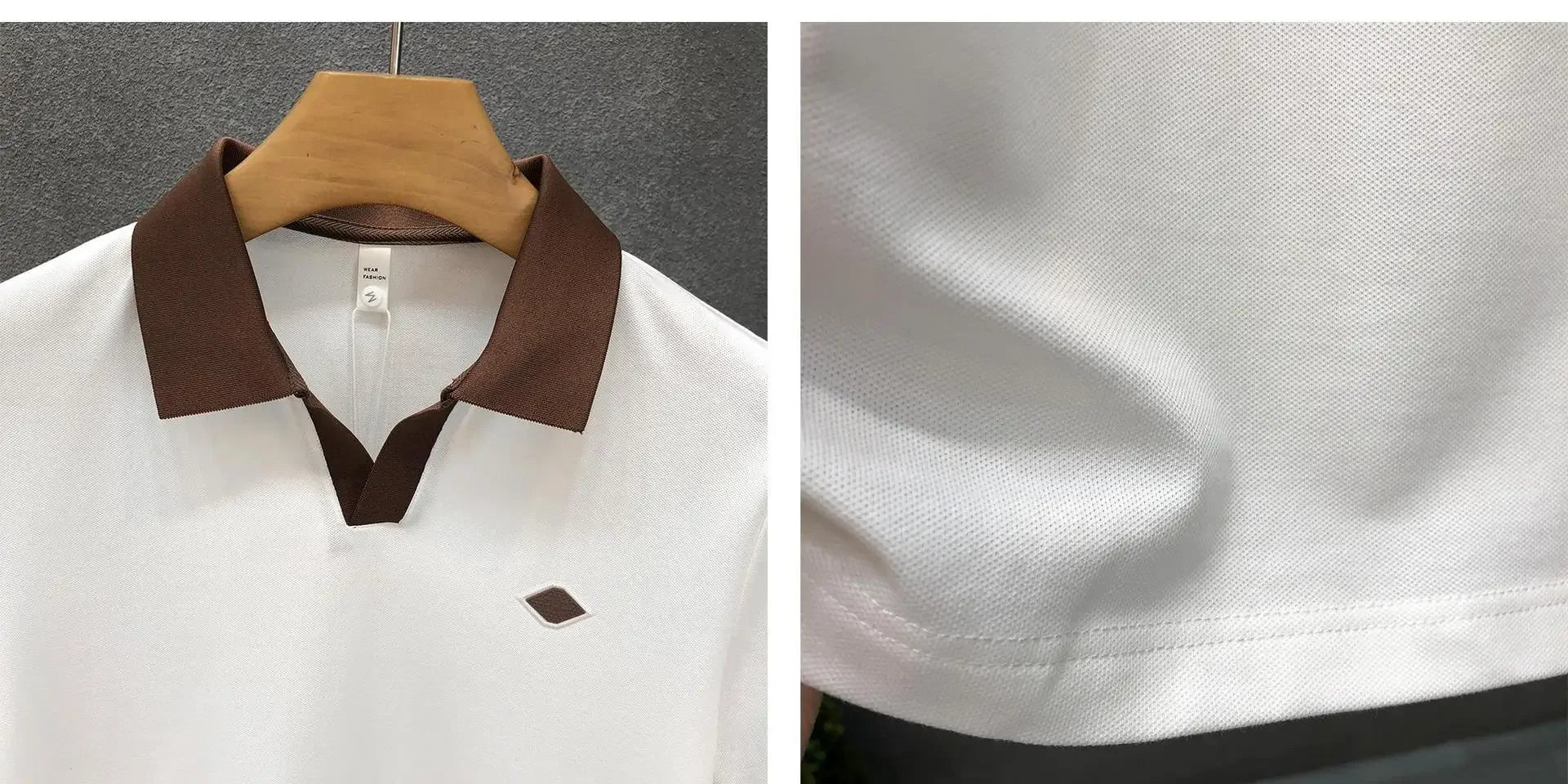 Men's Casual Polo Shirt Collared Short Sleeve Pique Cotton Breathable V-Neck Color Block Half Sleeve Summer Loose Top.