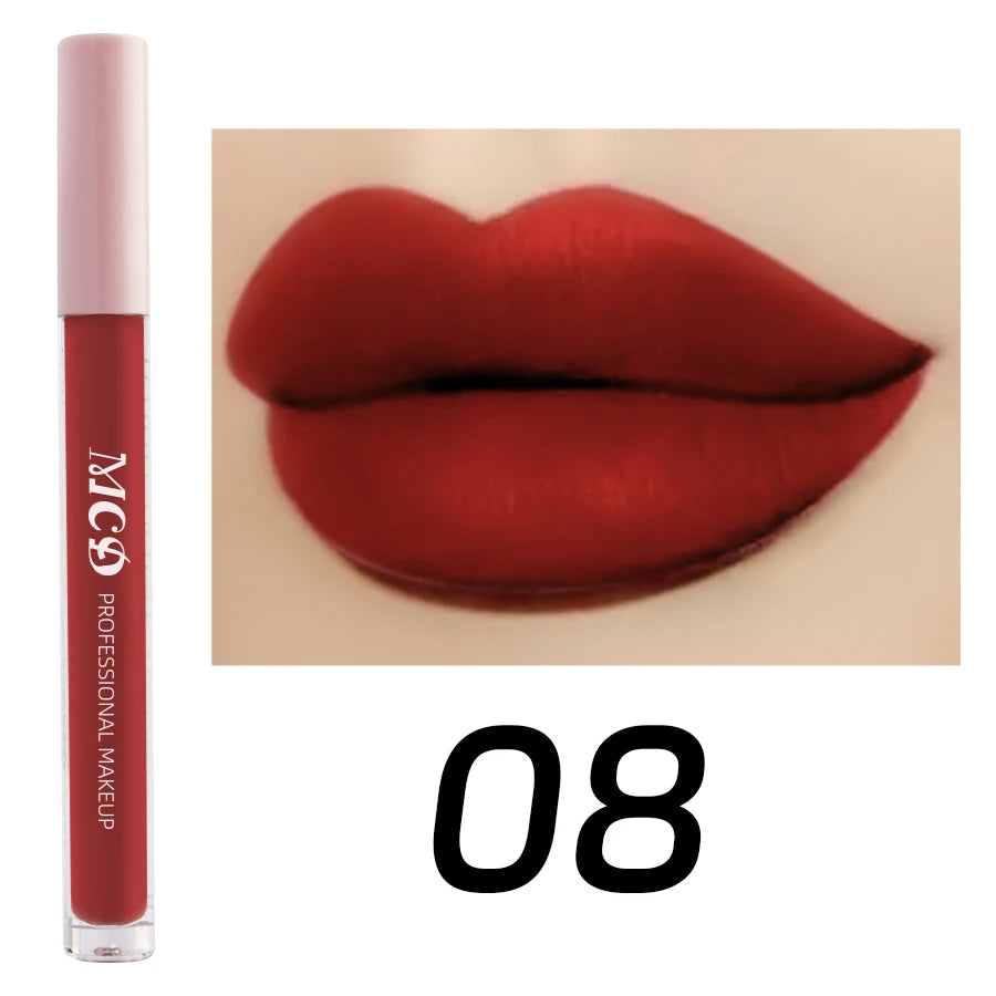 1PC Dark Brown Matte Velvet Lip Gloss Waterproof Liquid Lipstick Nude Brown Lips Korean Makeup for Lip Tint Lip Glaze Cosmetics.