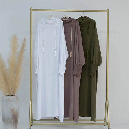 Ramadan Eid Dubai Linen Khimar Abaya Damen Muslim Modal Hijab Dress Kaftan Abayas For Women Kebaya Robe Femme Musulmane