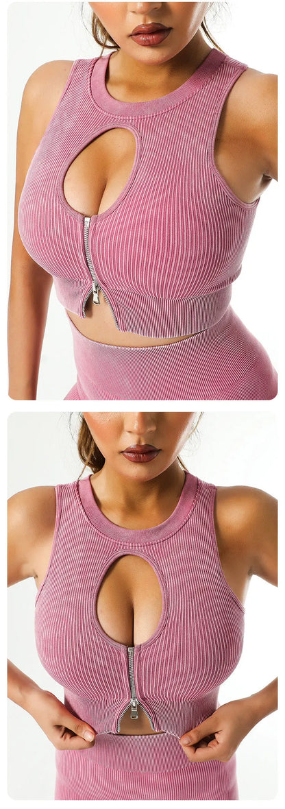 Yoga Suit High Waist Leggings Running Training Tights Sports Outfits Long Sleeve Crop Top Bra Seamless Fitenss Set Fitness Wear