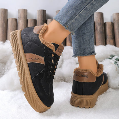 New Winter Round Toe Thick Soled Women's Boots Fashion Casual Comfortable Warm Cotton Shoes  Women's Ankle Boots.