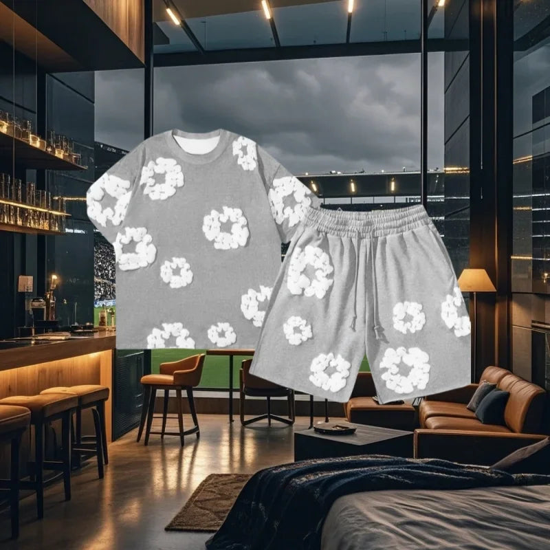 Amerikanische Mode Street Trend Marke Kapok Druck 3 dT-shirt Set Komfortable Atmungsaktive Motorrad Schnell Trocknend 2025, Neue Modus.