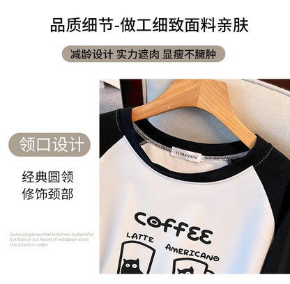 175kg plus size Damen büste Frühling Herbst lockeres Oberteil Rundhals bedrucktes Langarm-Sweatshirt 4xl 5xl 6xl 7xl 8xl 9xl.