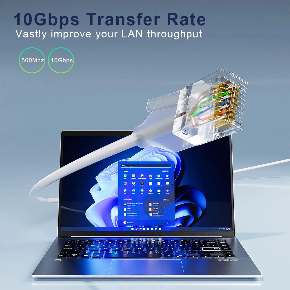 COMNEN 24 Pack Ethernet Lighting Patch Cable Flexiable Slim Cat6a 10G POE LAN Cable  for Switch Ps5 Router Xbox Computer.