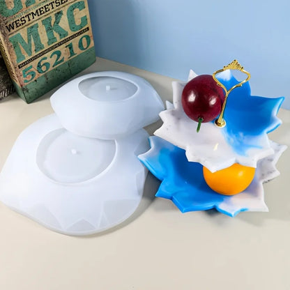 DIY Cake Stand Resin Tray Molds, Epoxy Resin Cake Storage Rack Dish Tray Casting Mold For Making Cupcake Dessert Platter.
