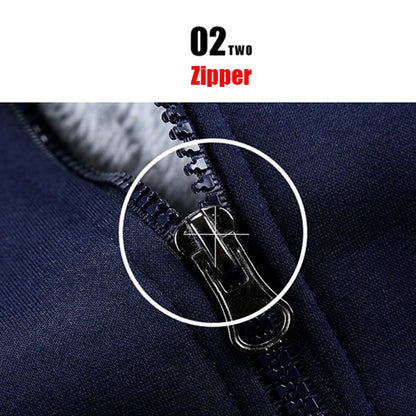 Winter Jacket Men Warm Coat Thick Fleece Male Zipper Hooded Jackets Casual Hooded Sportswear Outerwear Long Sleeves Sports Hoody