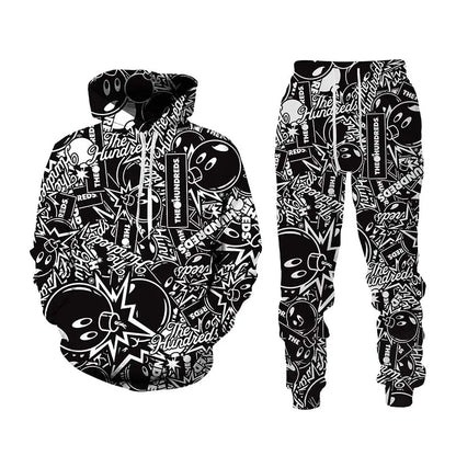 New Hip Hop 3d Cartoon Printed Tracksuit Set Man Woman Hoodie+pants 2pcs Sets Fashion Sportwear Spring Autumn Pullover Clothing.