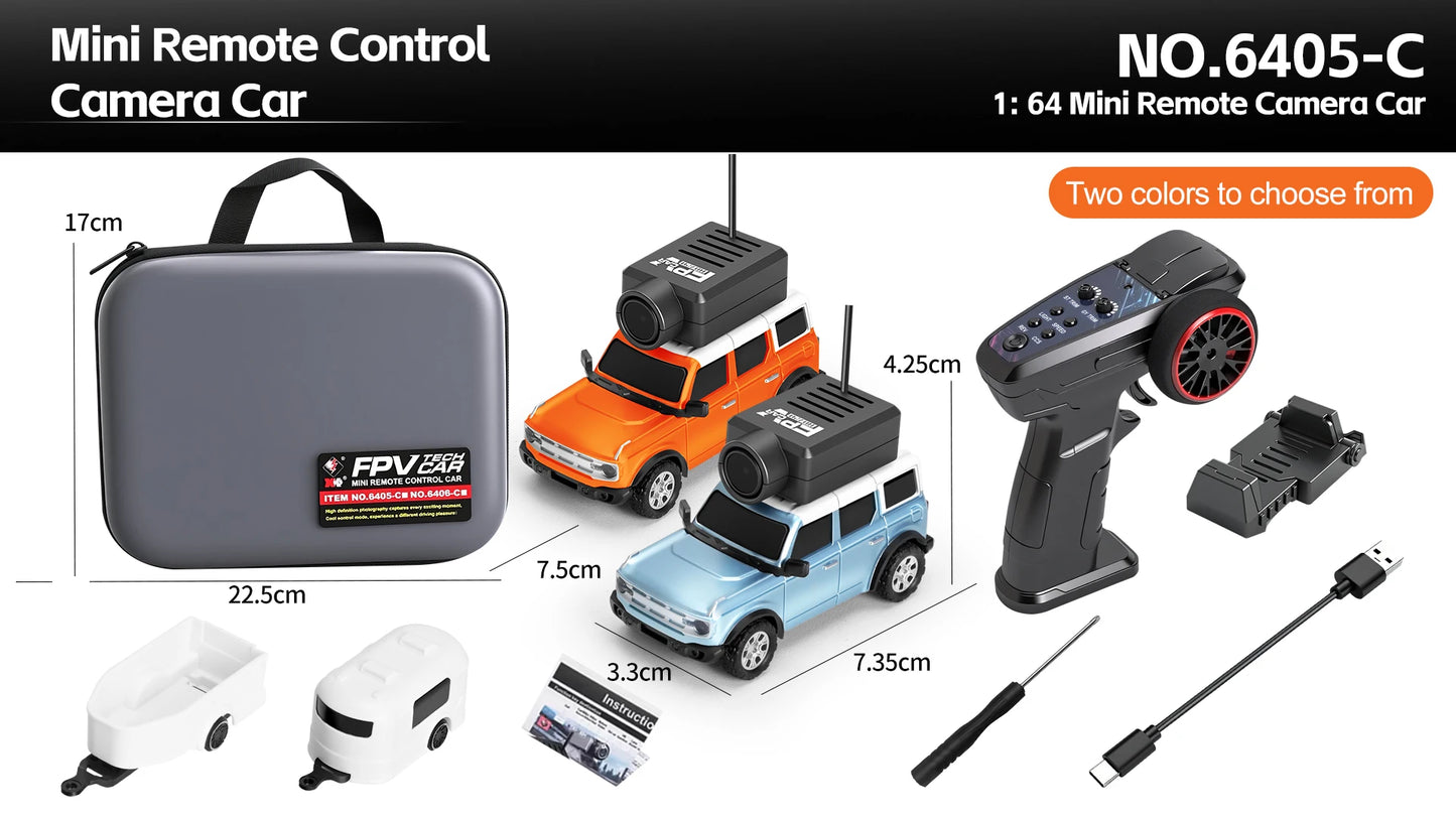 WLtoys 1/64 Mini RC Car with 720P FPV Camera Wifi APP Control 2.4G Reomte Contorl Racing Vehicle Toy for Children 6405 6406