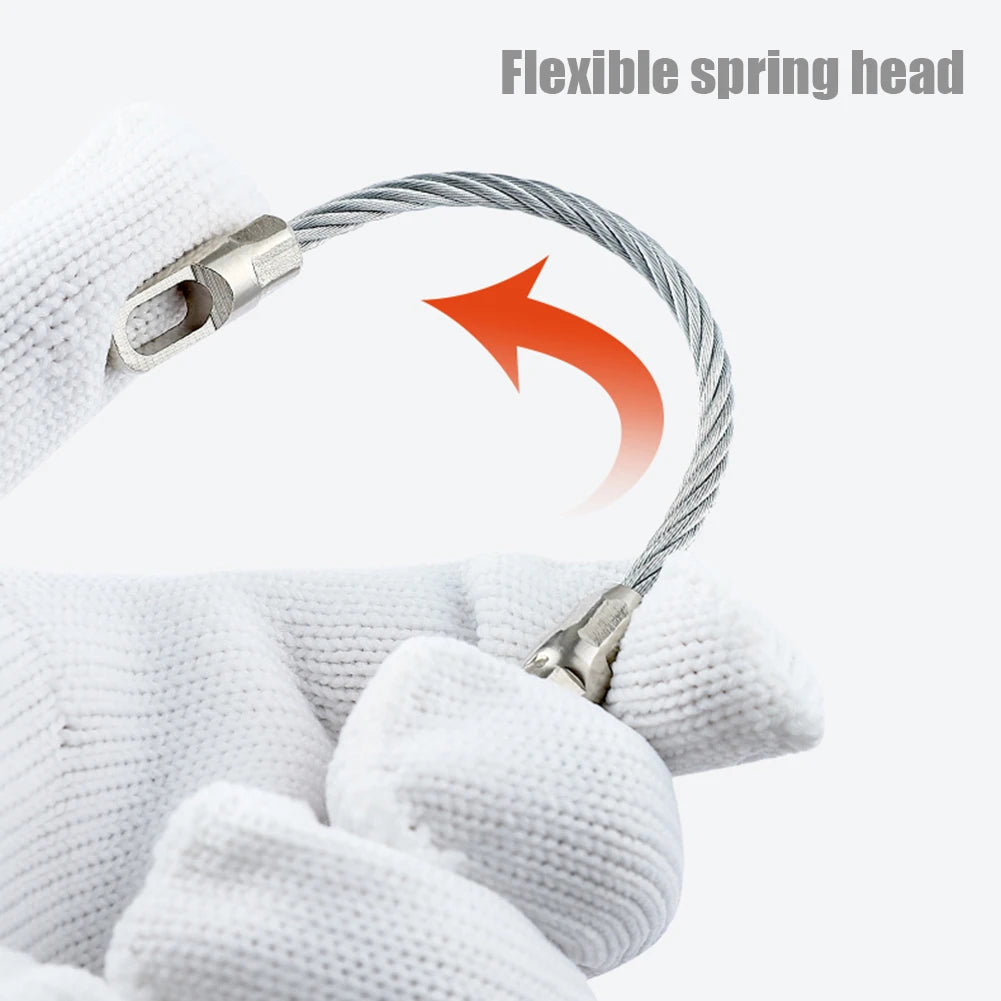 5/10/15M Universal Wire Puller Threading Device Steel Spring Rope Pulling Device With Pulley Electricians Wire Lead Cable Puller.
