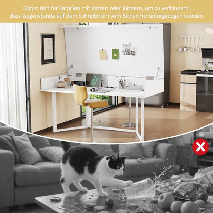 Klappbarer Schreibtisch – Multifunktional, faltbar, mit europäischen Steckdosen, Muschel-Design zum Verstecken des Unordnunges auf dem Schreibtisch