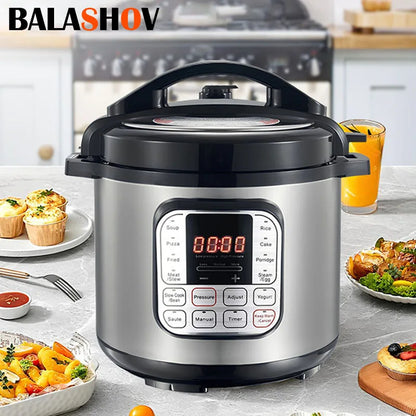 6L Multifunction Electric Pressure Cookers Soup Porridge Heating Meal Heater Kitchen Stainless Steel Multicooker Rice Cooker.