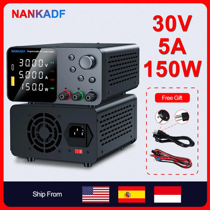NANKADF Lab Bench Power Supply 30V 10A Switching Power Supply Unit 30V 5A  Adjustable Source 60V 5A Voltage Stabilizer 120V 3A